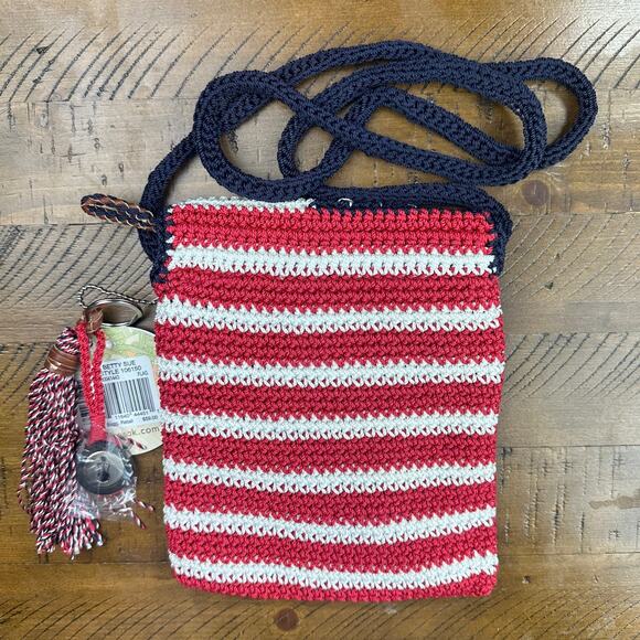 The SAK Asher American Flag Patriotic Crochet Hobo Bag - Americana - Picture 2 of 7
